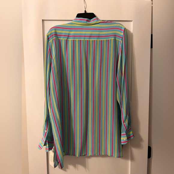 Evan-Picone long sleeve colorful stripped blouse - Picture 5 of 7